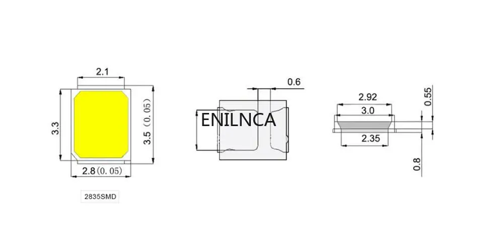 SMD led 2835 1W 0.5W High Brightness White 3V 6V 9V 18V 36V 350mA 150MA 100MA 30MA 60MA 50MA 3000K-6000K led diode