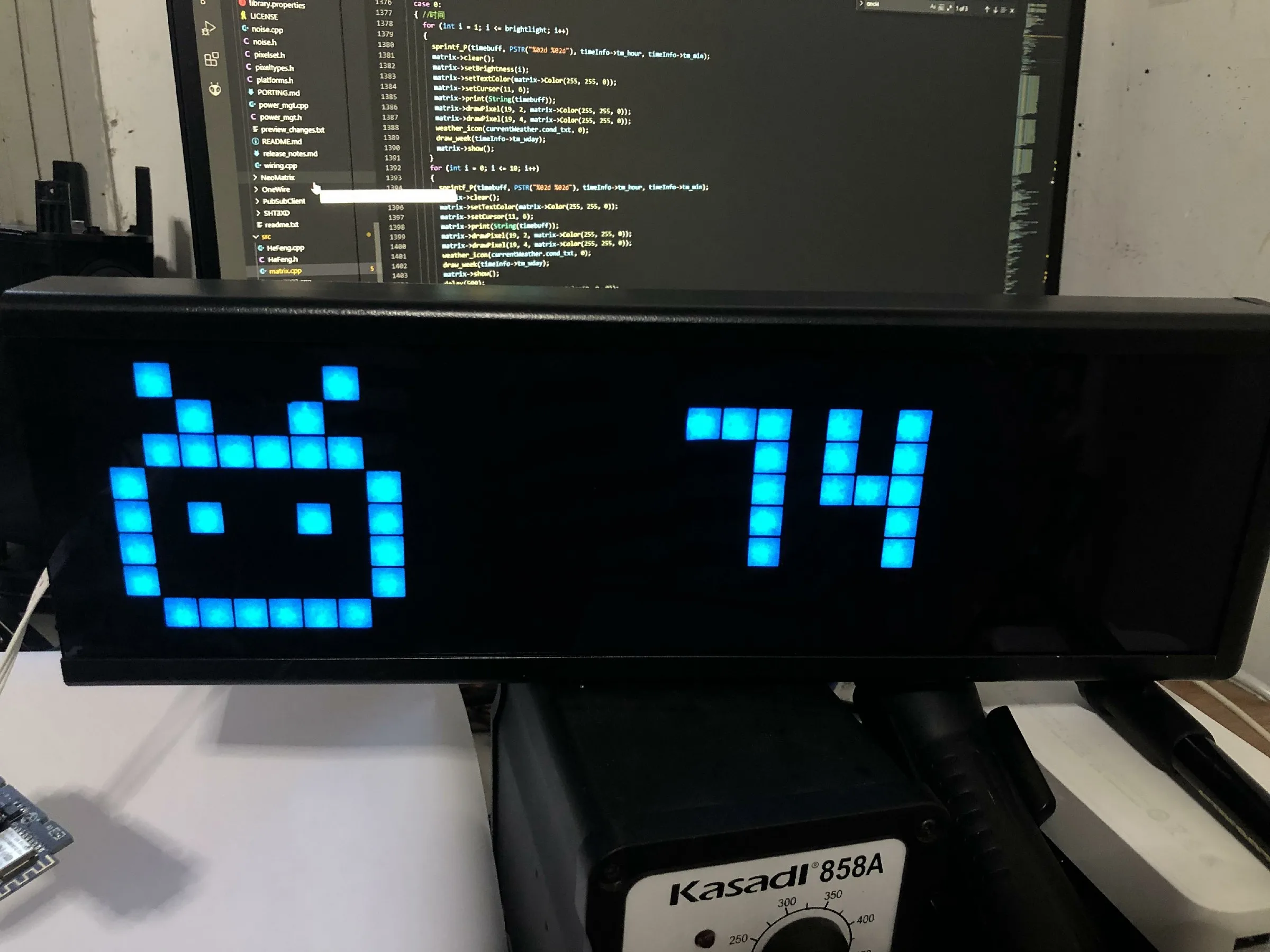 Matrix Pixel Wind IoT Weather Clock Vermicelli Displayer Esp8266 ,not Awtrix !!!!