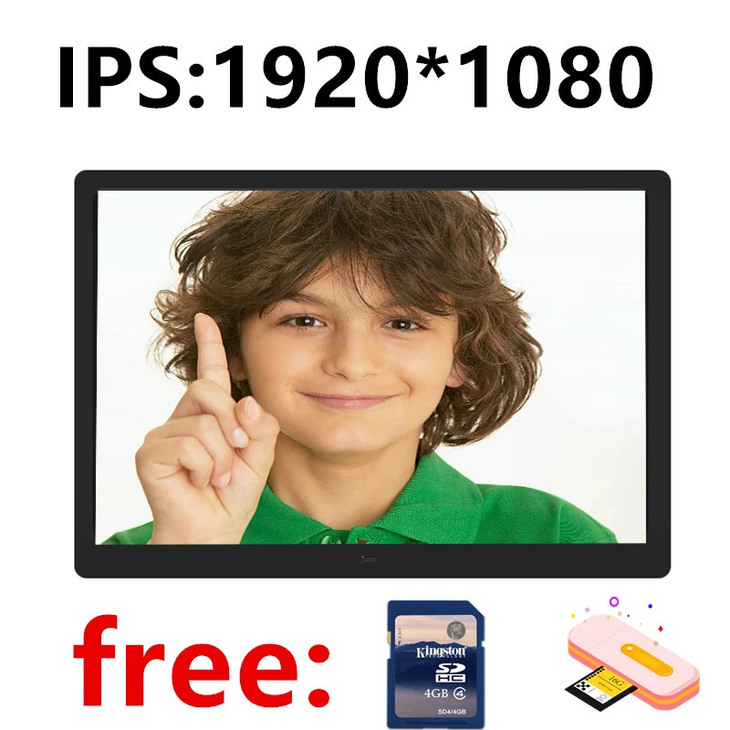 15-дюймовая IPS-подсветка HD 1920*1080 полнофункциональная цифровая фоторамка электронный альбом цифровая фотография Музыка Видео подарок ребенку