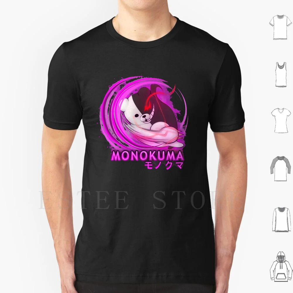 Monokuma T Shirt Print Cotton Monokuma Anime Danganronpa Despair Game Pink Black White Dangan Ronpa