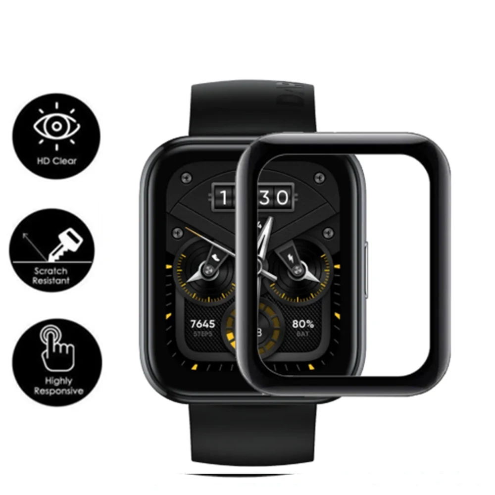 Full Cover Screen Protective Film For Realme Watch 2 2 Pro / S SmartWatch Clear 3D Fibre Transparent Film Protector Accessories image 2