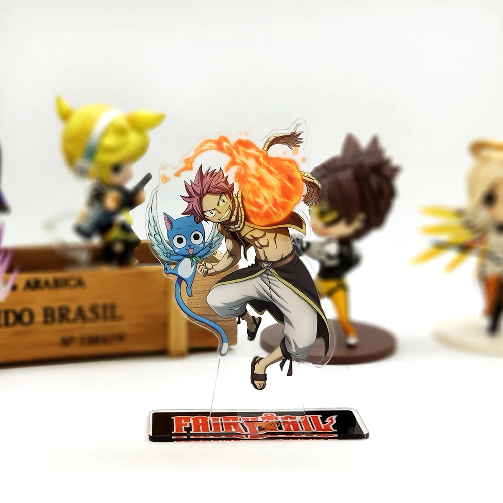 

Fairy Tail NATSU HAPPY acrylic stand figure model plate holder cake topper anime japanese manga