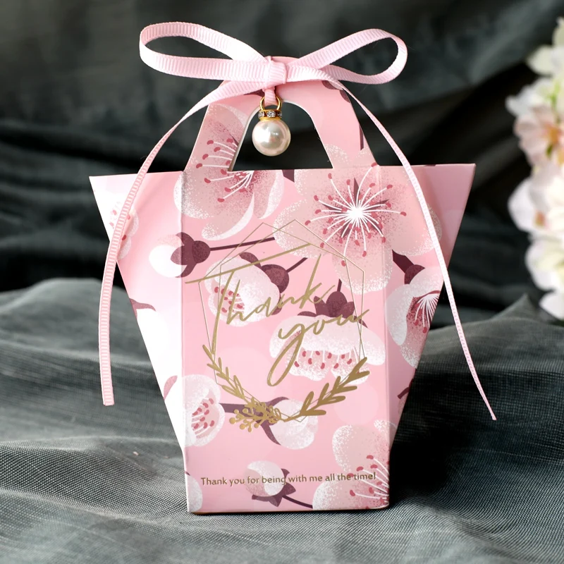 

Gift Bags with Handles, Party Favors Packaging Bags, Wedding Centerpieces, Candy Box, Baby Shower Supplies, 50Pcs