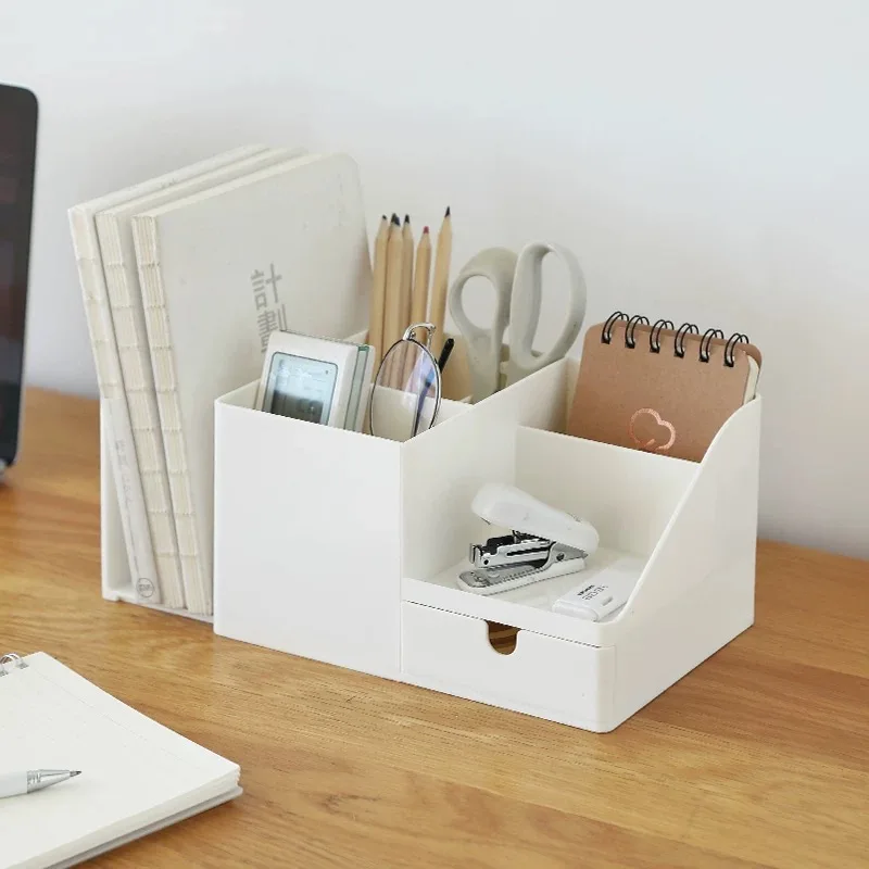 Sharkbang-organizador de escritorio ABS para oficina, soporte de almacenamiento, lápiz, bolígrafo, artículos diversos, caja de insignias, papelería,