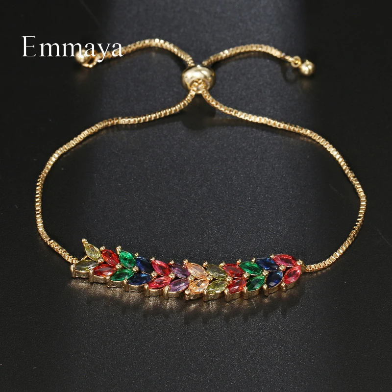 EMMAYA Hot Sale Fashion Statement Bracelet For Women&Girls With Colorful Zirconia Jewelry Wedding Party Delicate Ornament