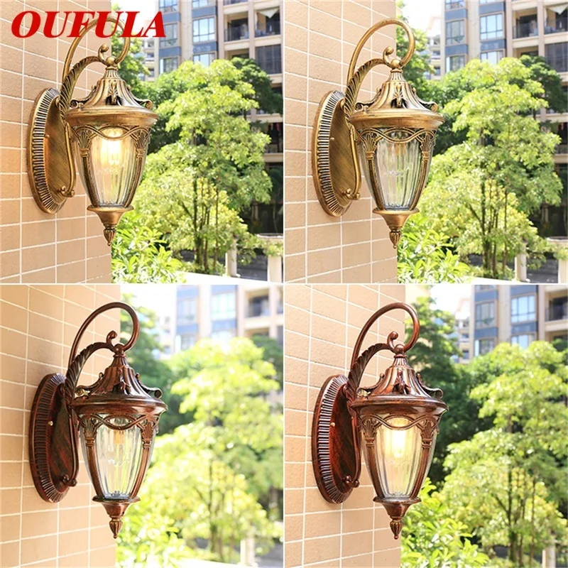 

OUFULA Outdoor Wall Lamp Classical Light Retro LED Sconces Waterproof for Home Decoration