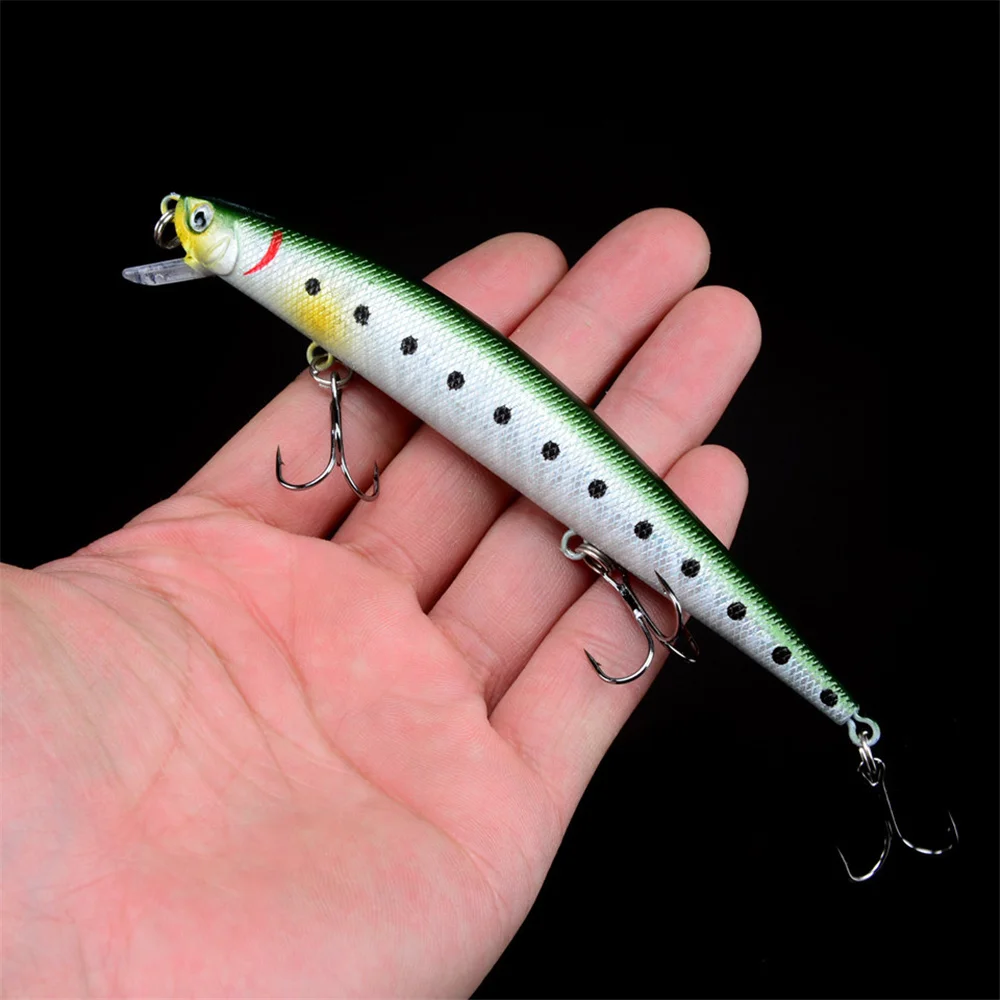 1PCS Floating Minnow Fishing Lure 12.5cm 12.5g  Long Shot Crankabit Wobbler Tackle Isca Artificial Hard Bait Pesca For Bass Pike
