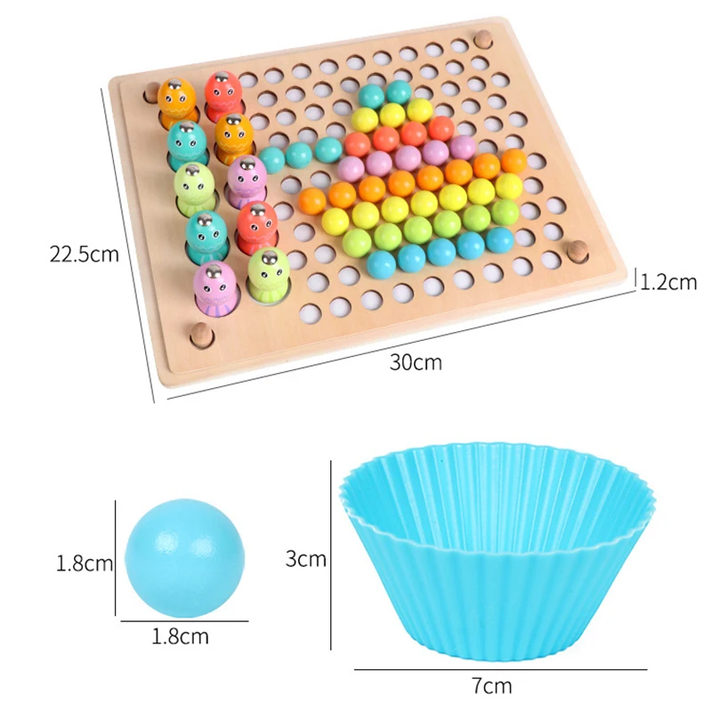 Montessori brinquedo de madeira para crianças, treinamento de movimento manual, Clip Bead, Cognição de cores, Clip, brinquedos, presente, quente, 10 estilos