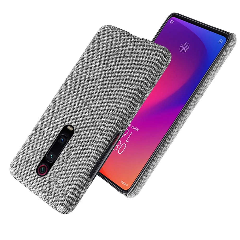 Slim Cloth Texture Fitted Cover For Xiaomi Mi 9t Pro Case Fabric Ultrathin Antiskid Capa for Xiomi Redmi K20 K 20 Pro mi 9 t pro