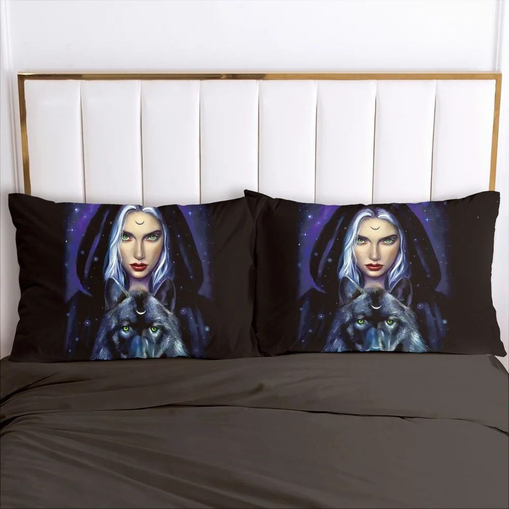 2Pcs 3D Printed Diablo Skull Lady 100% Polyester Pillowcase Printed  Home Decorative Pillowcse Pillow Cover Decoraion Bedclothes