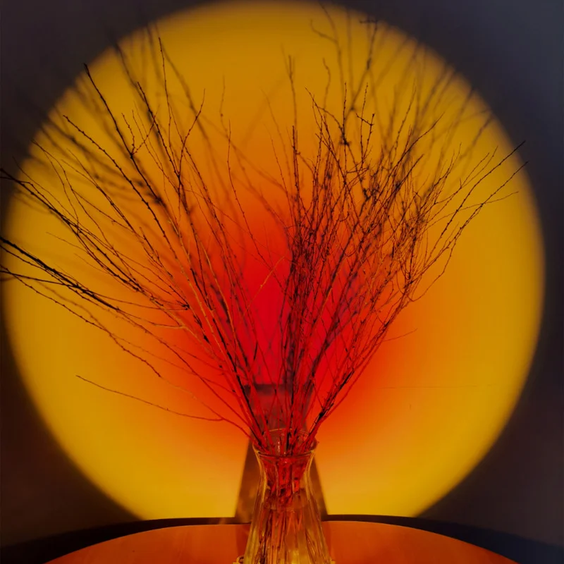 Rainbow Sunset Projector Atmosphere Night Light Coffee Shop Projection Light Bedroom Night Sunset Projection Lamp Remote Control