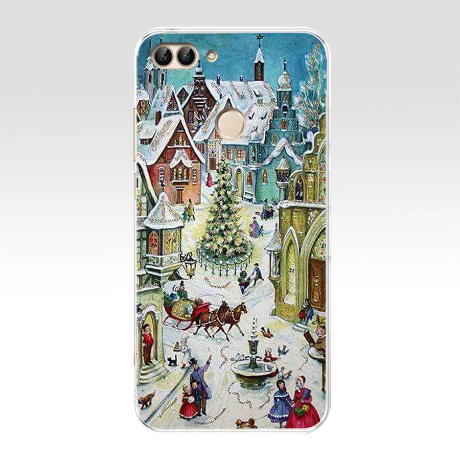 97SD New Year Snowman Colorful Merry Christmas gift Soft Silicone Tpu Cover phone Case for huawei Honor 8 9 Lite 8X p9 lite 2016