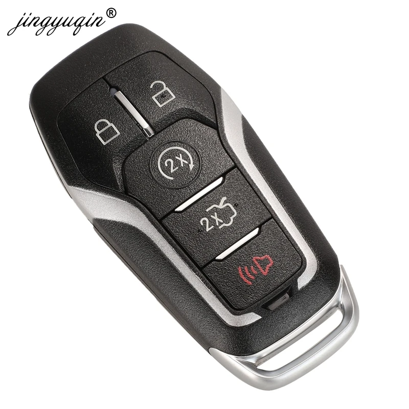 jinyuqin Smart Remote Key Case 3/4/5 Button for Ford Mustang Edge Explorer Fusion Mondeo Kuka Car Key Shell Uncut Blade