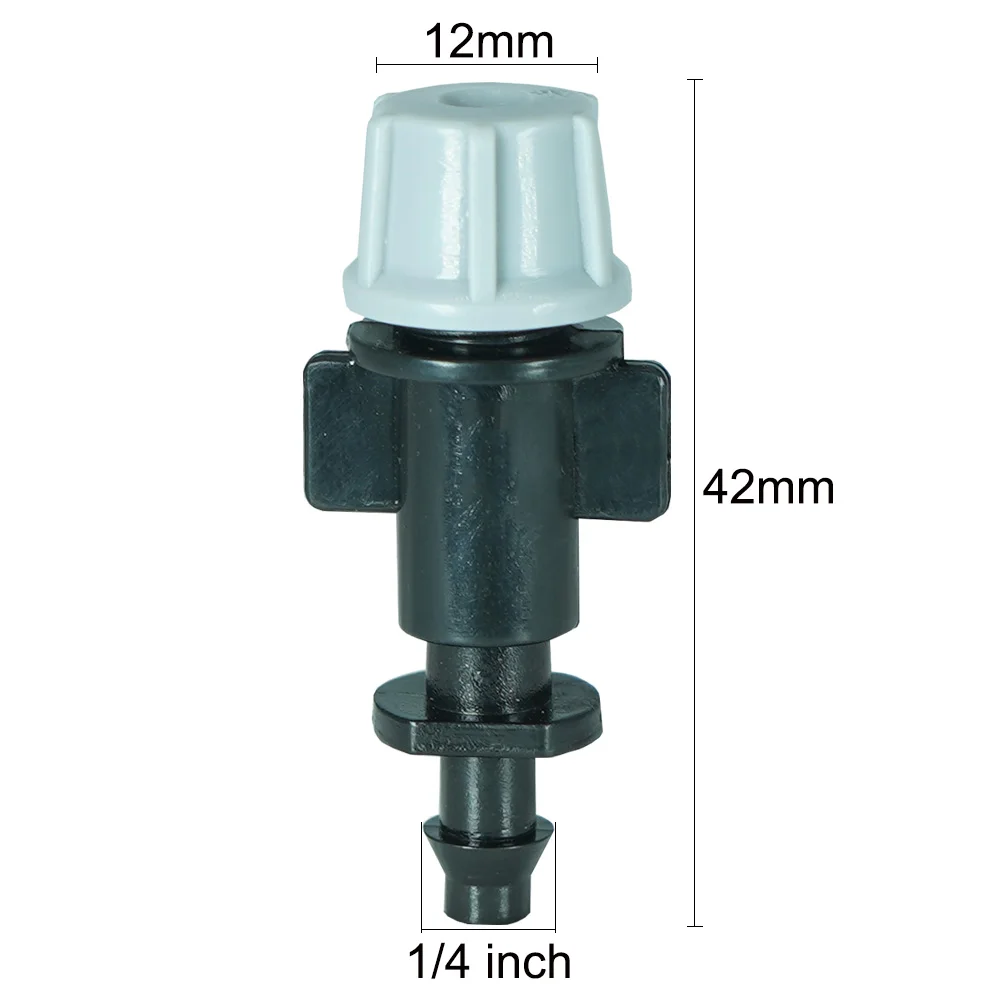 Gray Spray Atomizing Nozzle Sprinkler With 1/4'' Barb Connector Garden Irrigation Watering Misting Cooling System For Plant Lawn