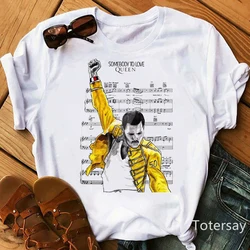 Винтажная Футболка Freddie Mercury, женская одежда, футболка с королевским ремешком, летний топ в стиле Харадзюку, женская футболка, топы с кружками, футболки для женщин