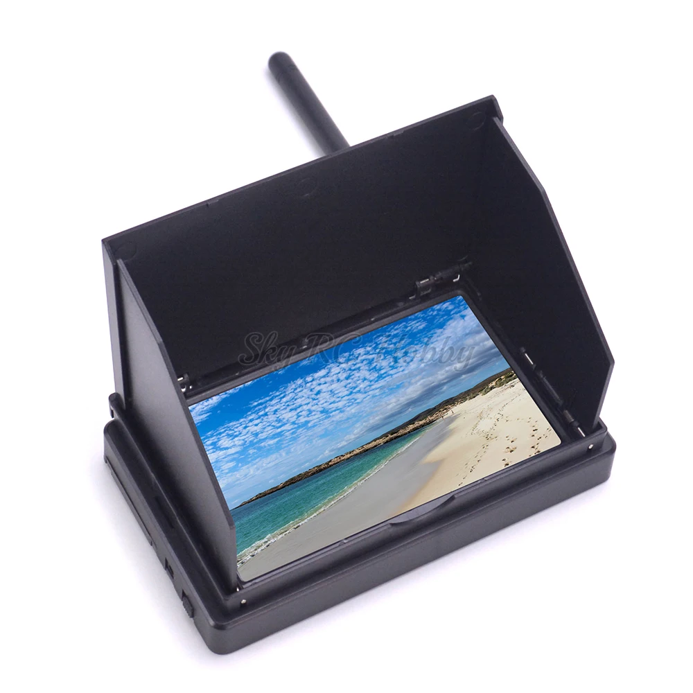 

4.3 inch monitor 4.3" 48CH LCD 480 x 272 Wireless Receiver Monitor built-in battery with Sun Hood LCD Hood Shade For FPV Drone