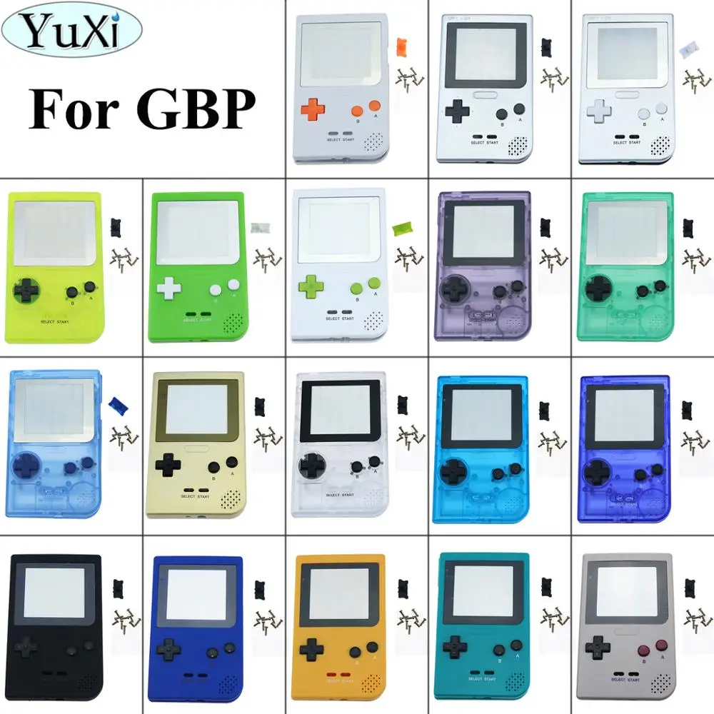 

YuXi 1Set Full Case Cover Housing Shell Replacement for Gameboy Pocket Game Console for GBP grey Shell Case with Buttons Kit