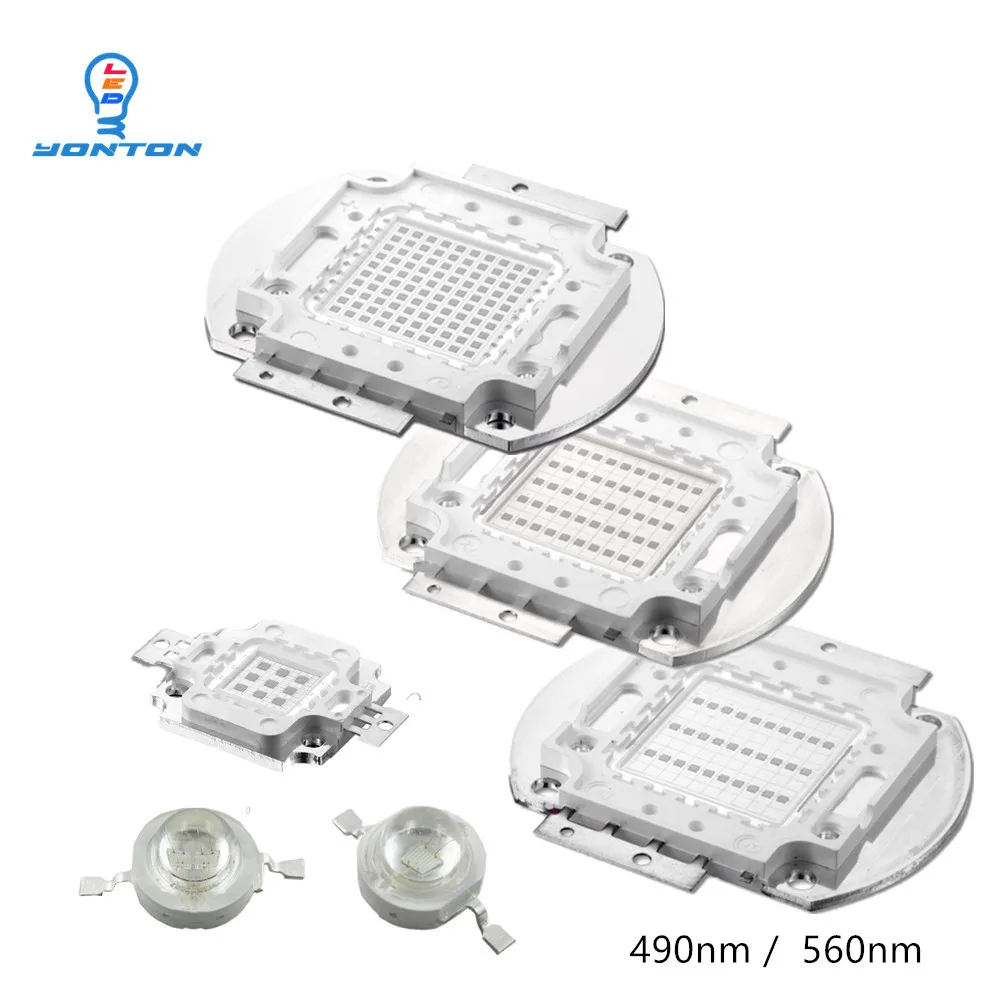 High Power Cyan 490nm  Greenyellow 560nm Led 3W 5W 10W 30W 50W 100W Led by Epileds 45mil Chip