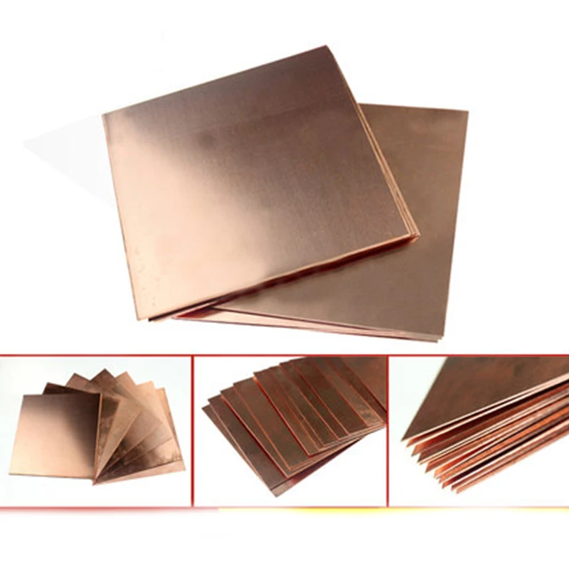 1PCS thick 0.3-8mm 100x100 99.9% purity copper metal sheet plate Nice Mechanical Behavior and Thermal Stability copper plate