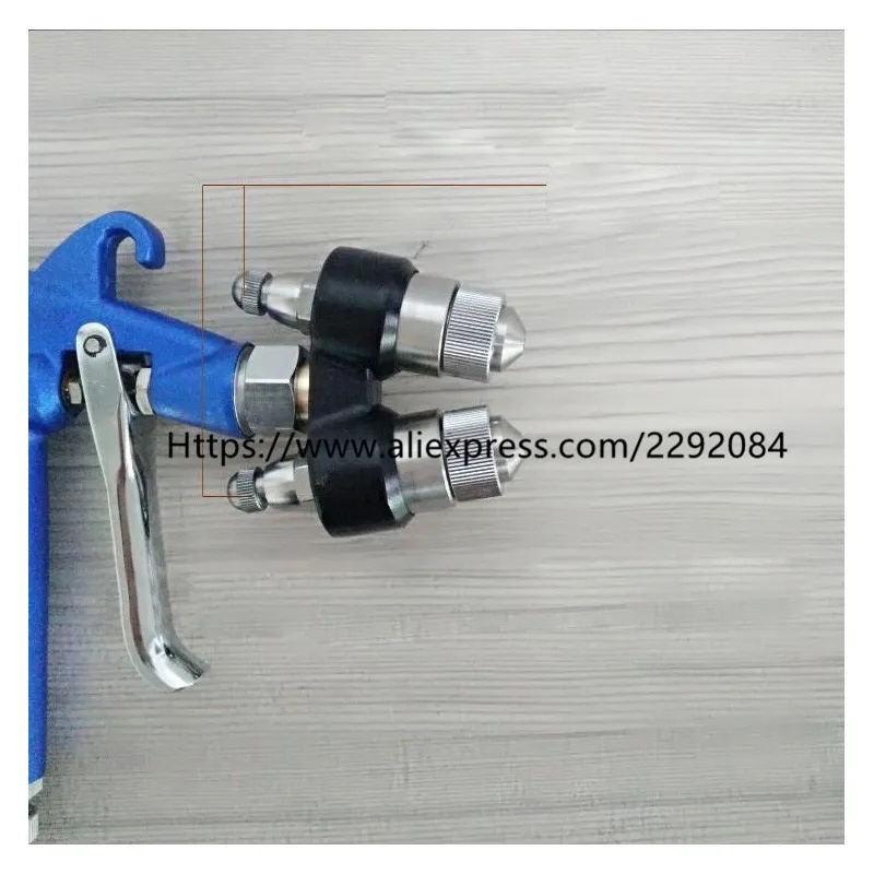 High quality Double Nozzle Nanometer Spray Gun HVLP Sprayer Paint Spray Tool Air Compressor Two-Component Nozzle