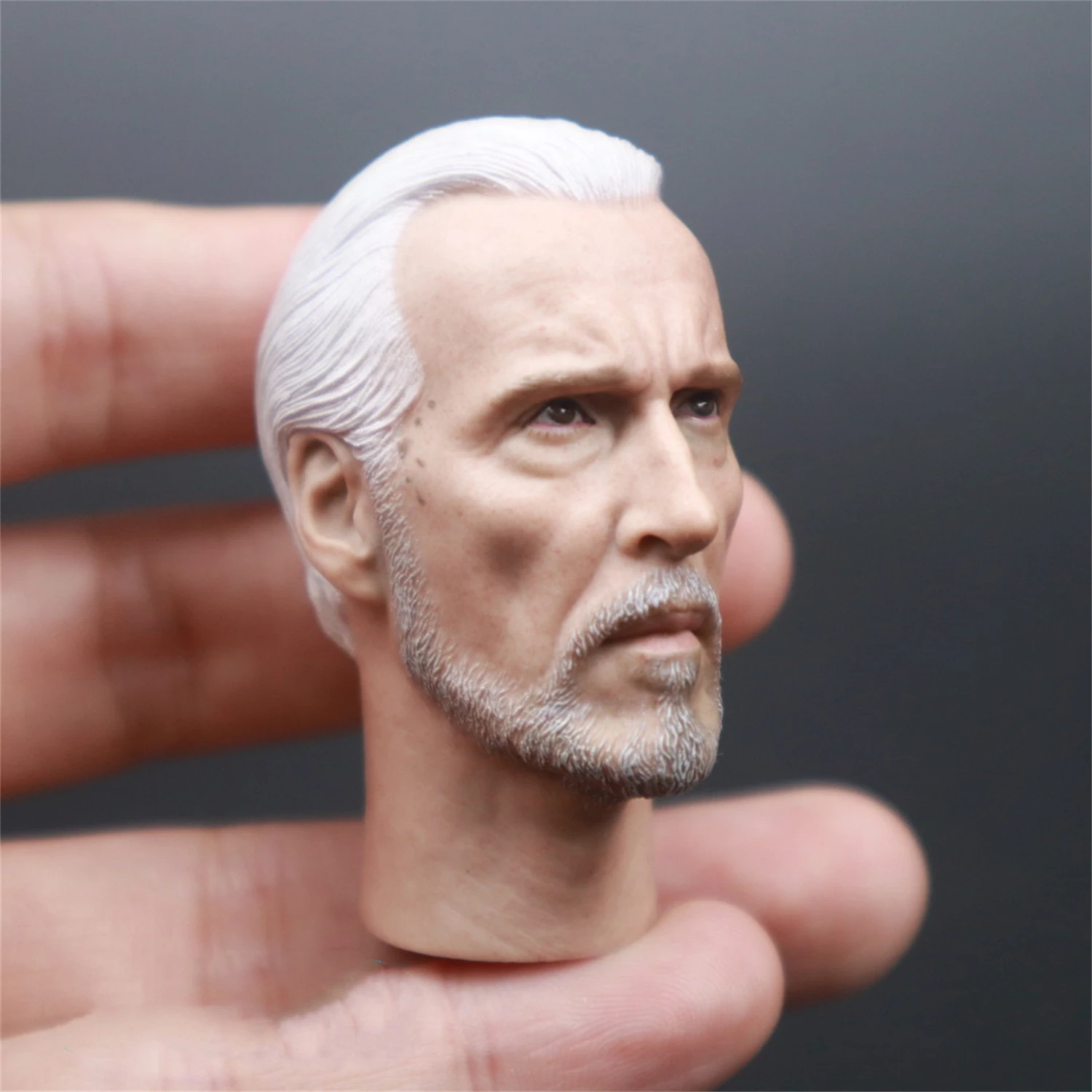 1/6 Scale Count Dooku Christopher Lee Head Carved Model PVC Man Toys DIY 12'' Soldier Action Figure Doll