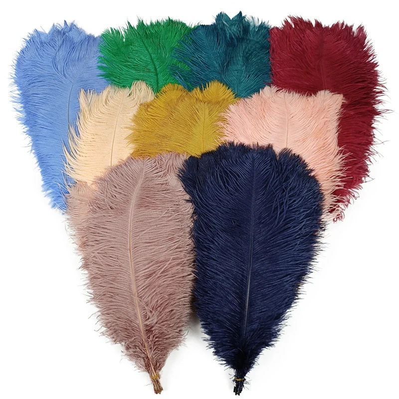 10 Stück/Los Großhandel Neue Farbige Natürliche Straußenfedern für Bastelarbeiten Gold Mint Rot Rosa Große Federn Hochzeit Party Dekoration – Detail 3