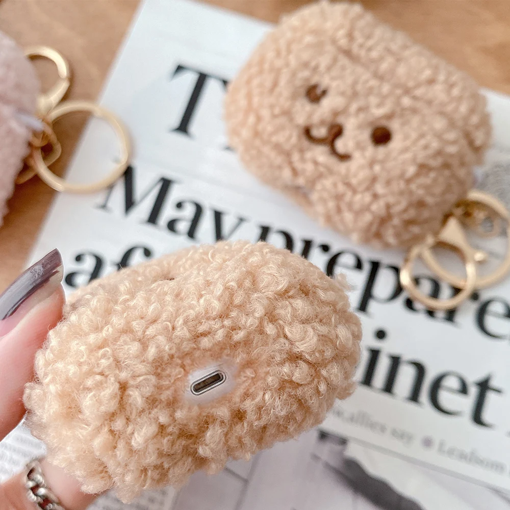 Cute Fluffy Bear Earphone Case For Apple Airpods 3 1 Pro 2 USB C Cover Lovely Fur Cover For Airpods pro2 3 case for airpod 3 pro