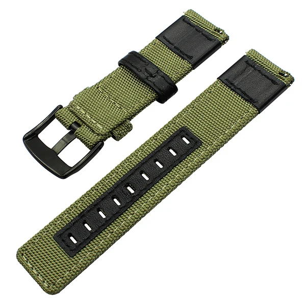 Canvas Nylon + Leather Watch Band For Jeep Diesel Fossil 20mm 22mm 24mm Men Watch Strap Longer Wrist Strap Watch Belt