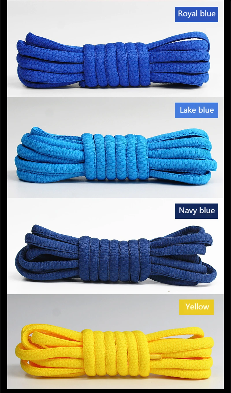 1 Paar ovale Schuhbänder, halbrunde Sport-Schnürsenkel für Laufschuhe, Sneaker, Schuhe, strapazierfähig, ohne Ausbleichen. – Detail 11