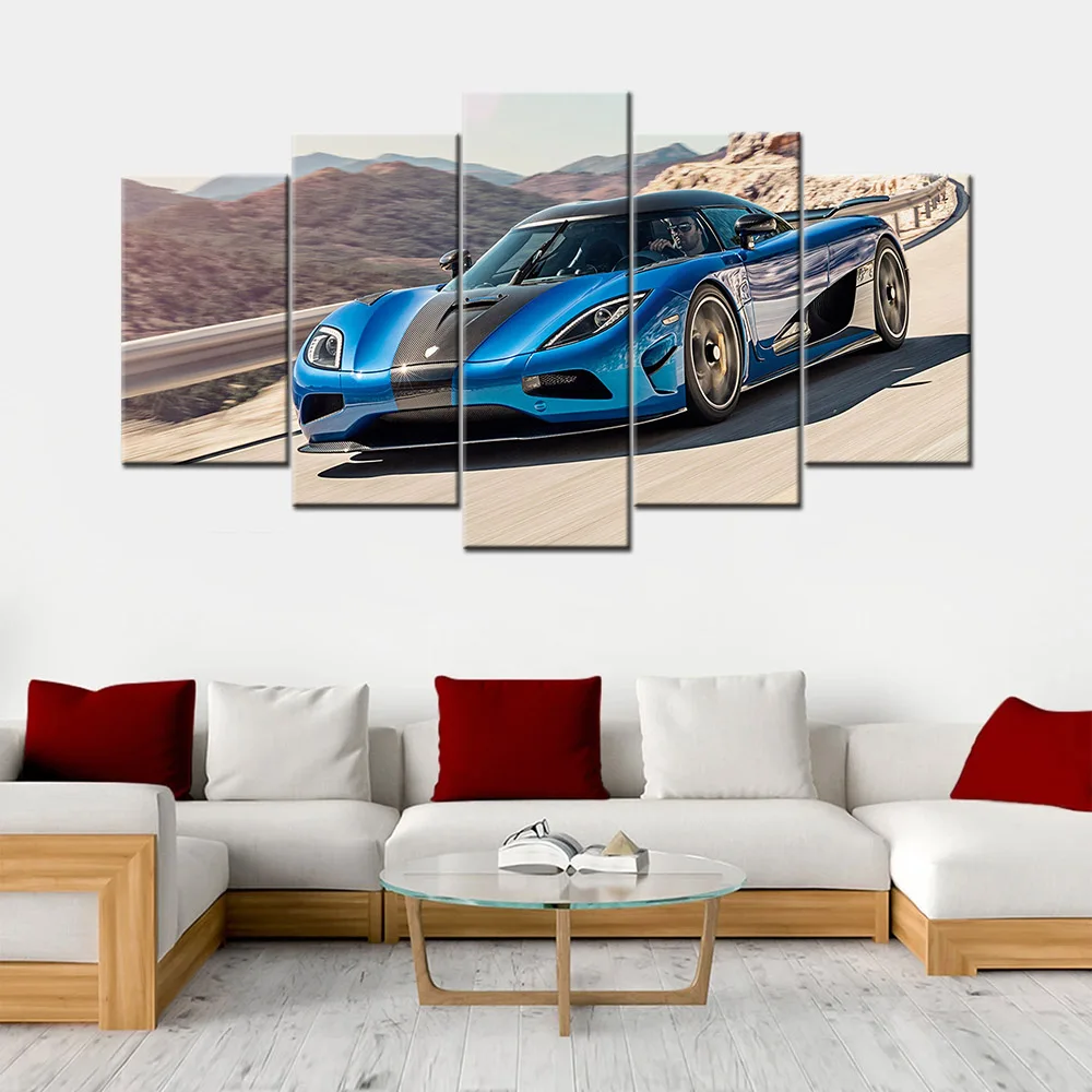 Frame HD Printed 5 Piece Modular Home Decor Wall Art Civic Type-R Cars Paintings on Canvas Wall Art for Home Decor