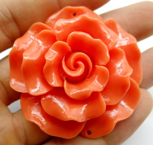 natural Chinese Organic Cinnabar Quartz crystal carve of flower charm Pendant for diy Jewelry making Necklace Accessories  A8