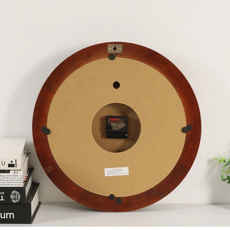 Solid Wood Silent Wall Clock, Round Classic Clocks, Vintage Clock, Living Room, Kitchen, Office, Home Decor, 12\