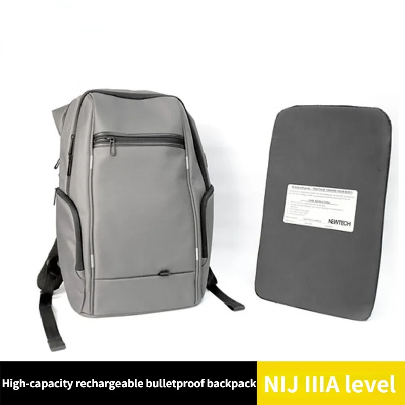 Large-Capacity Rechargeable Bulletproof Backpack, American Standard, Genuine, NIJ IIIA Class