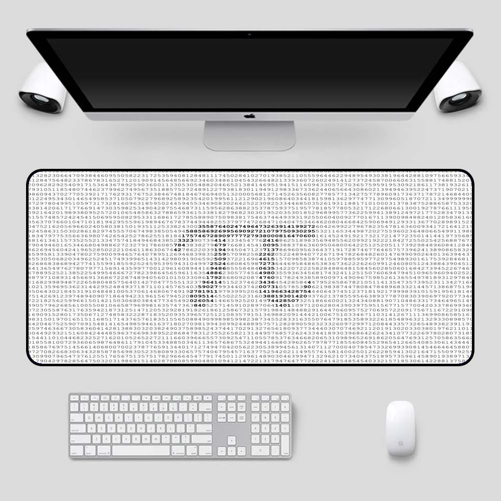 Mathematical Formula Number Hot Sale Large Mousepad XXL Gamer Laptop PC Gaming Accessories Rubber Non-slip Keyboard Rug Desk Mat