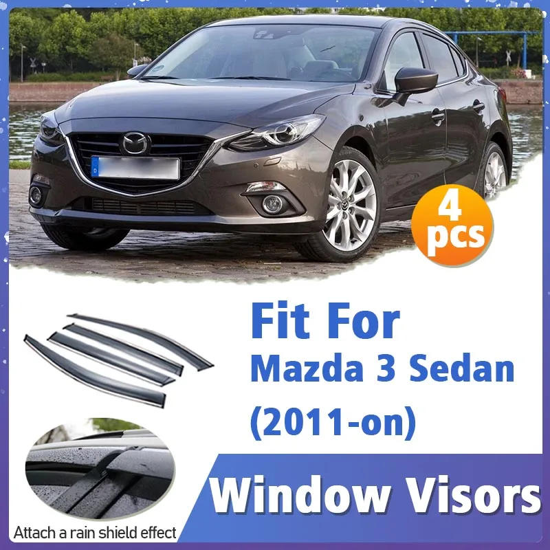 

Козырек оконный защитный для Mazda 3 M3 Sedan 2011-на вентиляционное отверстие, обшивка, навесы, защита от солнца, дождя, дефлектор, автомобильные аксессуары