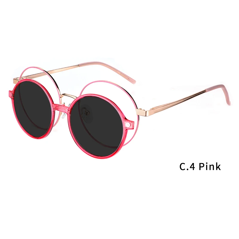 Ceofy Round Stylish Clip on Polarized Sunglasses Women Men Retro Brand Designer Glasses Frame Magnetic Multifunction CD6816