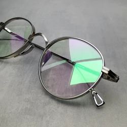 Montura de gafas ultraligeras de titanio de diseñador de marca japonesa KMN113, gafas redondas ovaladas Retro para hombres y mujeres, gafas de luz azul nuevas