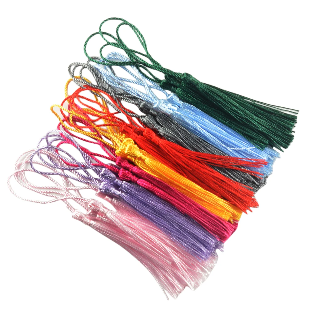 30 Pcs Silky Floss bookmark Tassels DIY Bookmark Accessory Assorted Colors