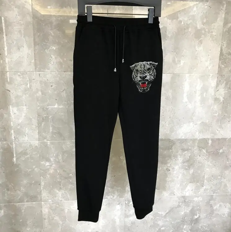 

Diamonds design winter Men's Rhinestone pants high quality Fashion Comfortable cotton pant for holiday man