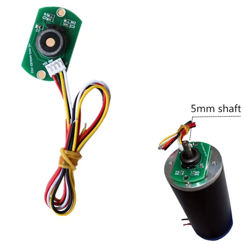 Double Hall Magnetic Encoder For 5MM Shaft Tubular Motor Code Disk 12PPR Speed Direction Sensor