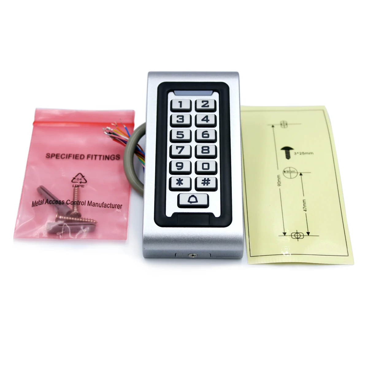 Backlight RFID Standalone Door Access Control Reader Keypad 1000 Users 125KHz 13.56MHZ Card door opener IP65 Waterproof with WG