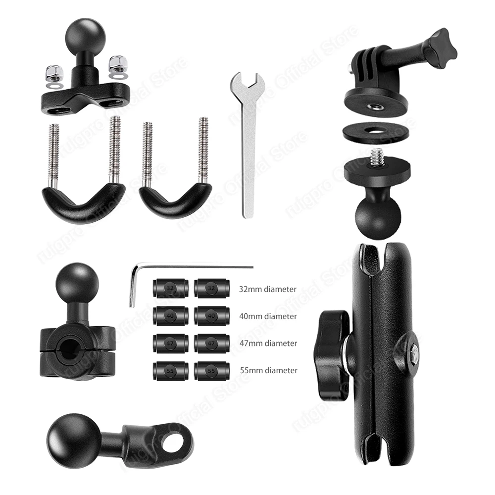 دراجة نارية حامل كاميرا المقود مرآة جبل قوس حامل معدني ل GoPro11 oomo عمل إنستا 360 واحد r x x2 ملحق