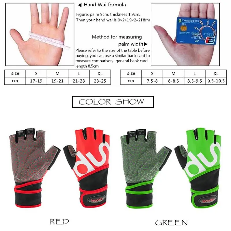 Boodun Men Women Half Finger Crossfit Gym Gloves Fitness Gloves Body Weight Lifting Training Wrist Workout Sport Gloves for Gym