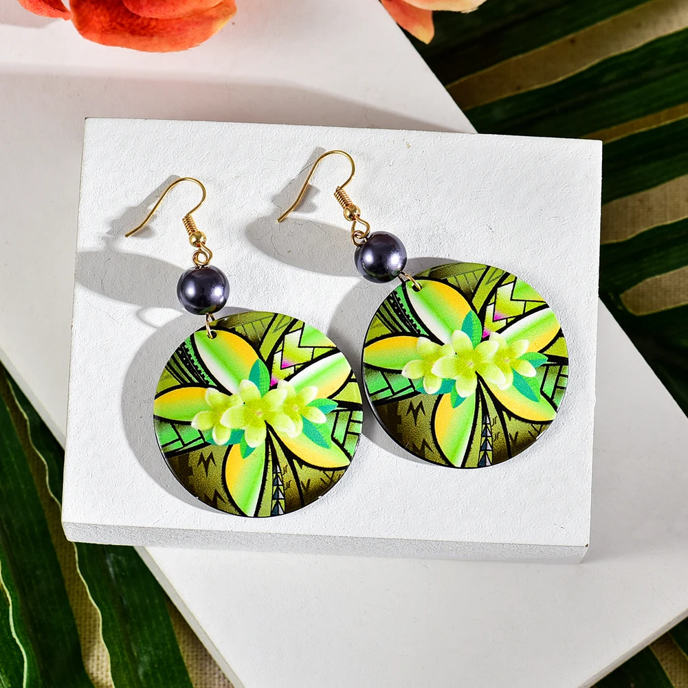 Cring Coco Acrylic Trendy Women\'s Earrings 2024 Hawaiian Polynesian Plumeria Flower Earings Accessories Jewelry for Women New