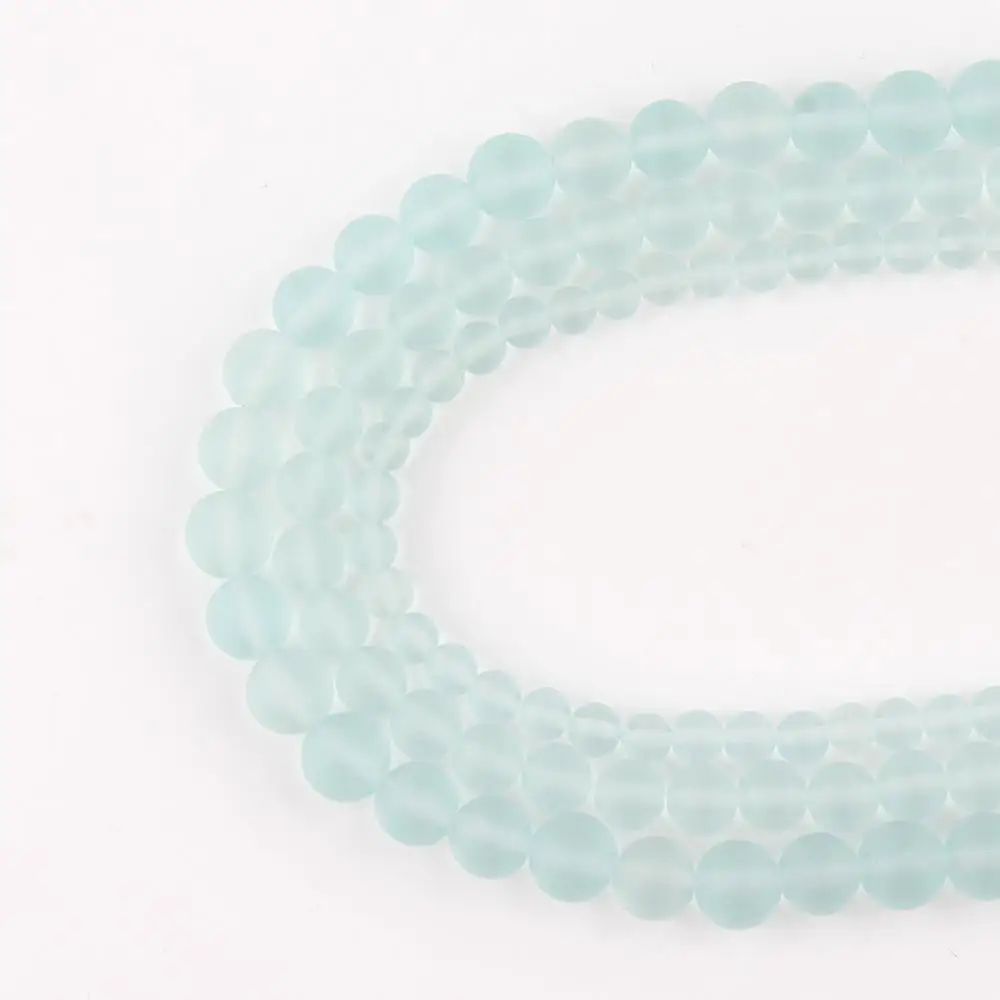 Natural Matte Blue Watermelon Crystal Glass Beads Round Loose Spacer Beads For Jewelry Making Diy Bracelet 15\