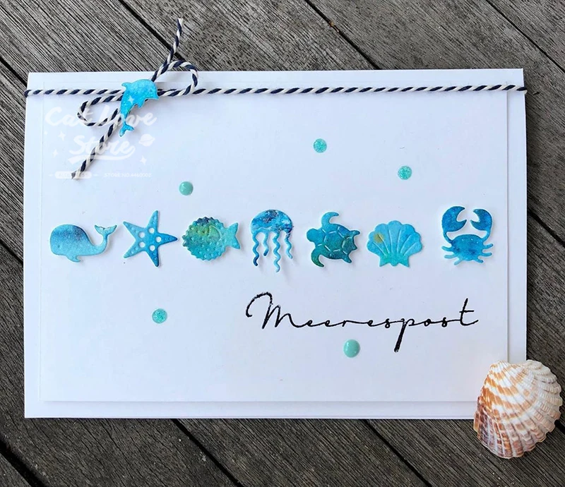Small Ocean Series Metal Cutting Dies Scrapbooking Stencil DIY Decorative Craft Embossing Die Cuts Card Making New Dies For 2019 image 2