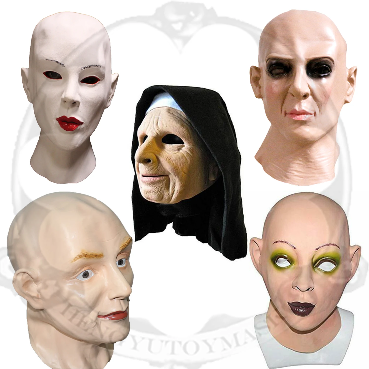 Realistic Female Bald Head Human Face Mask Latex Masks Woman Sissy Self-design