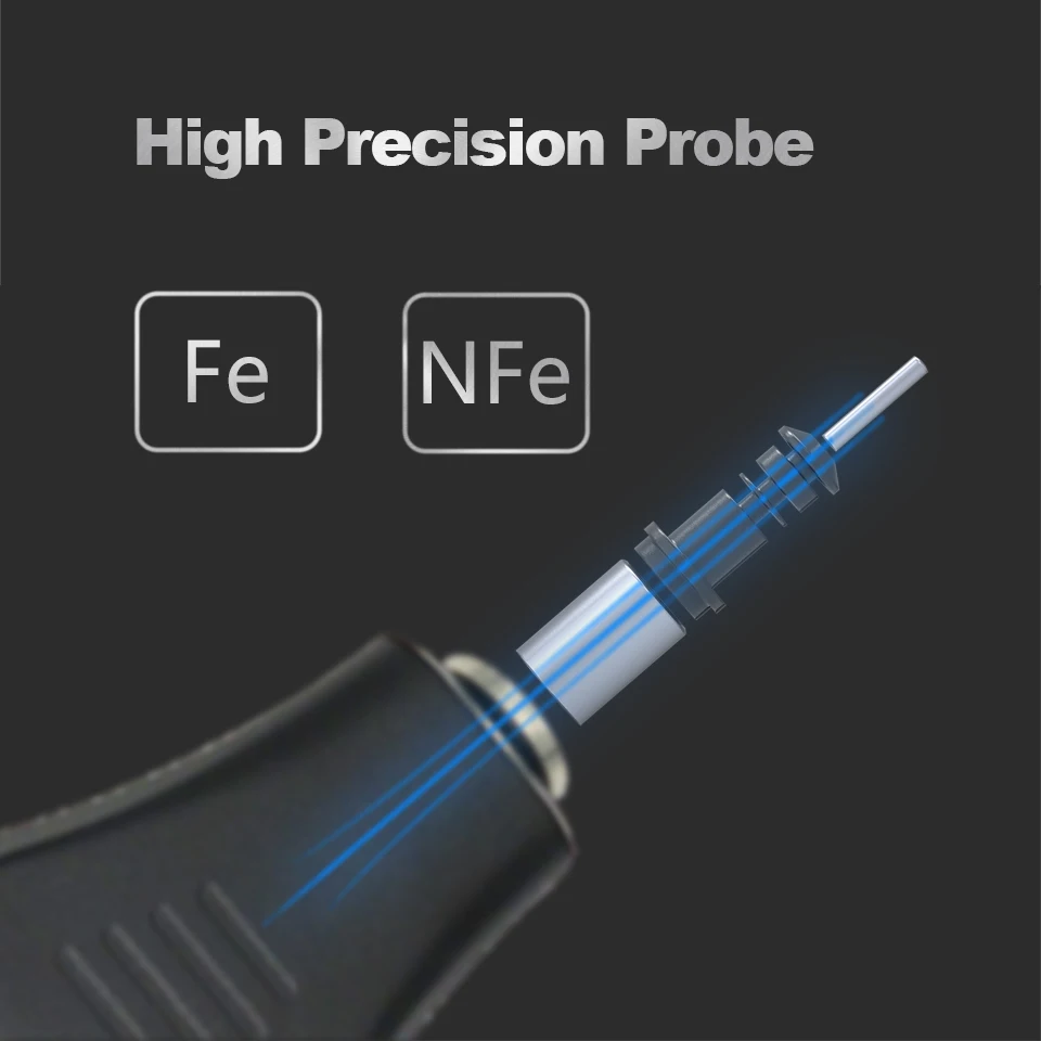 R&D TC200 Coating Thickness Gauge Backlight LCD Film measurement composite Auto Car Paint Thickness Meter withUS RU Manual Fe/NF