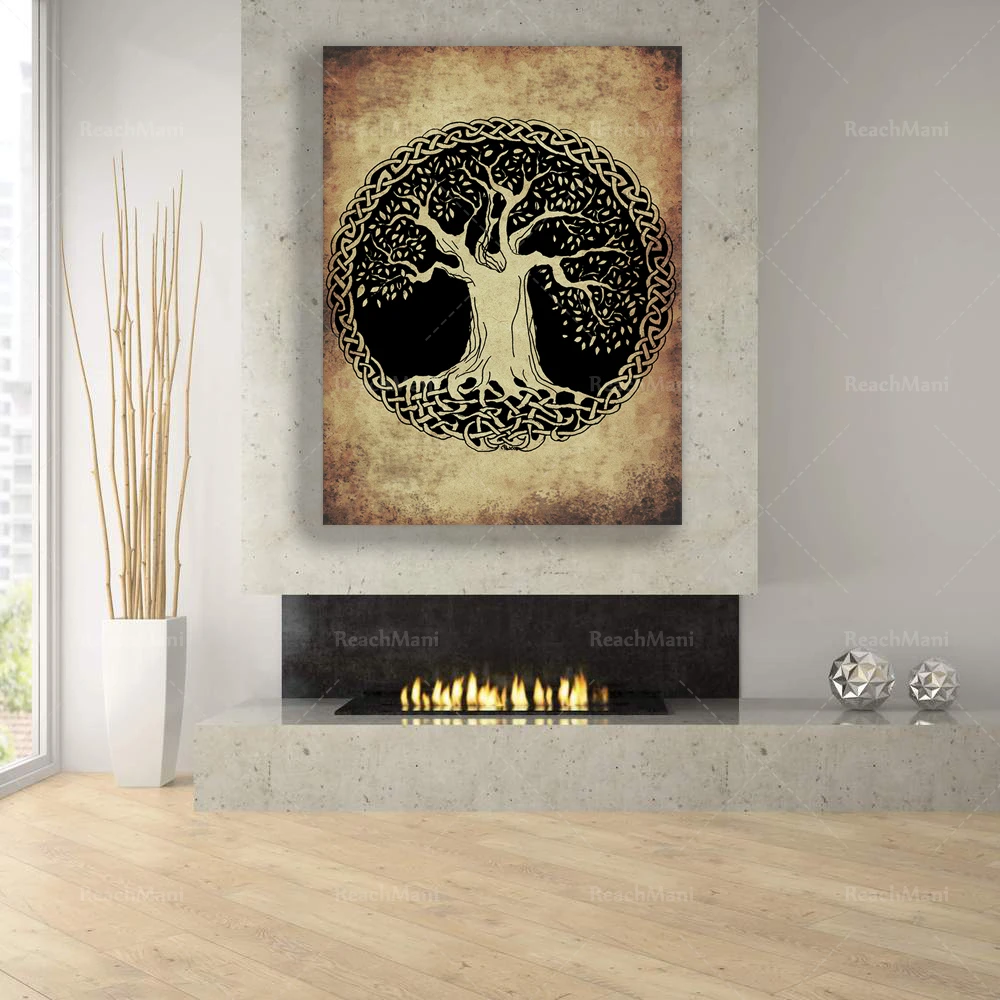 Tree Poster, Nordic Art Print, Hermetic Decor, Pagan Wicca print, Magick Decoration , Esoteric Home Decor