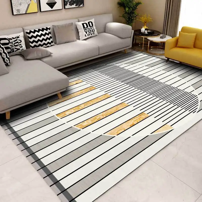 

Nordic Carpets For Living Room Printed 3D Geometric Wood Floor Mat Non-slip Antifouling Carpet For Bedroom Parlor Factory Supply